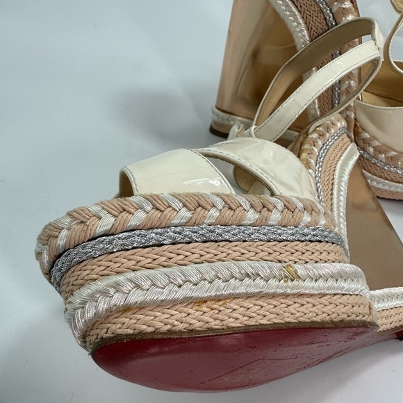 Christian Louboutin Marina Liege 140mm Espadrille Wedge sandals size 11 - Picture 13 of 15